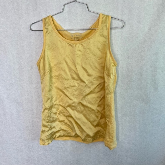 5/$25 Chicos, yellow, small silk tank top - Picture 1 of 3